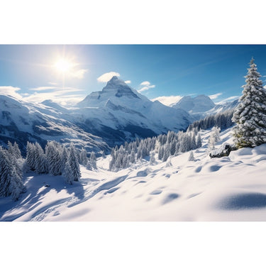 Winter Mountain Landscape Canvas
